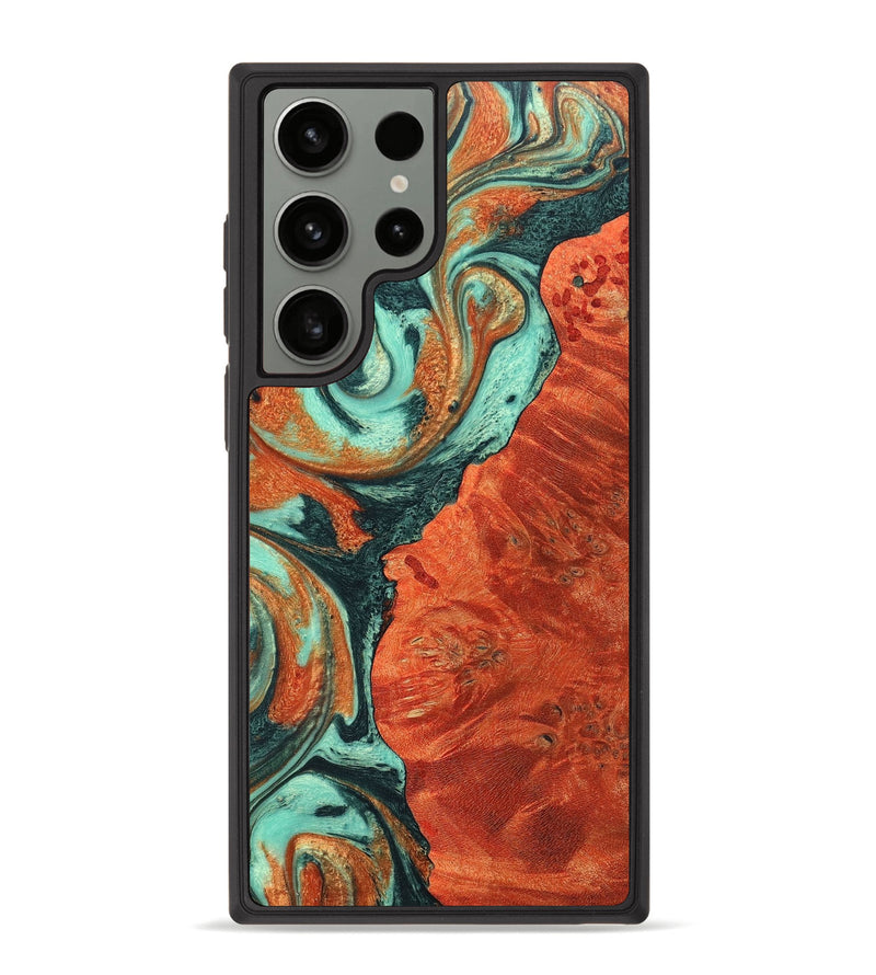 Galaxy S23 Ultra Wood+Resin Phone Case - Holly (Green, 697004)