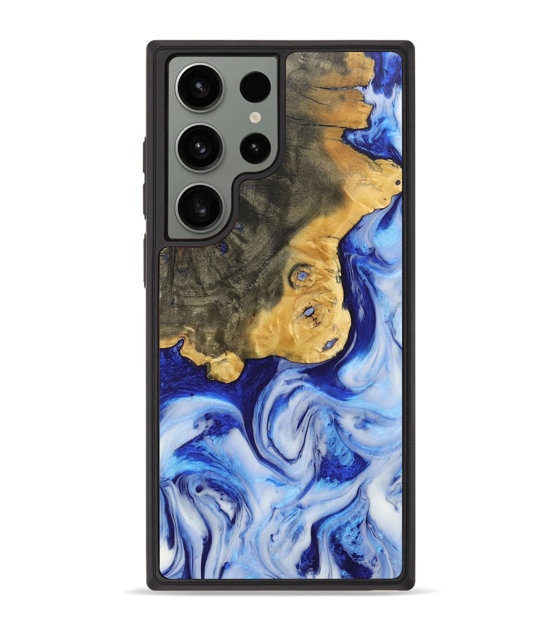 Galaxy S23 Ultra Wood+Resin Phone Case - Melanie (Blue, 697034)