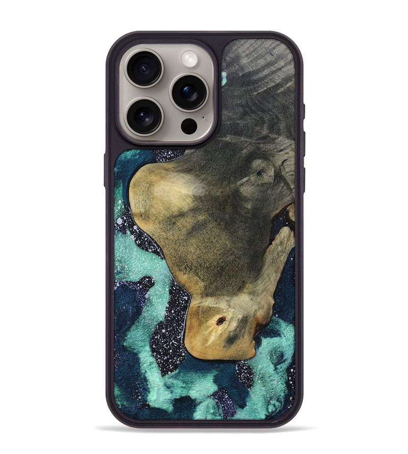 iPhone 15 Pro Max Wood+Resin Phone Case - Tiffany (Cosmos, 697134)