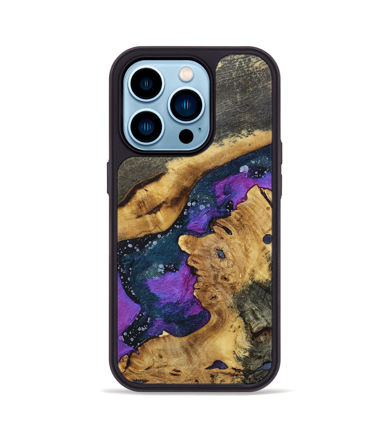 iPhone 14 Pro Wood+Resin Phone Case - Wendi (Cosmos, 697136)
