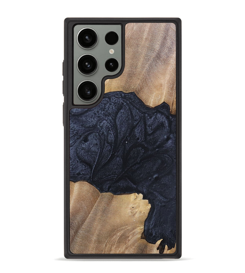 Galaxy S23 Ultra Wood+Resin Phone Case - Jazmine (Pure Black, 697325)