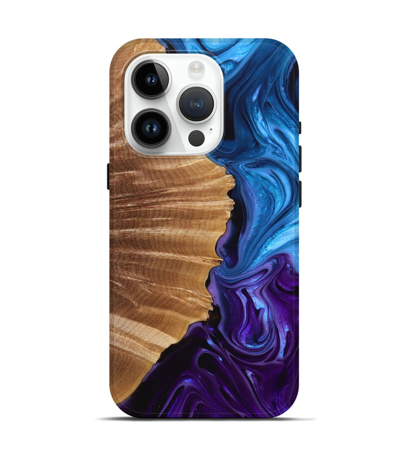 iPhone 15 Pro Wood+Resin Live Edge Phone Case - Geraldine (Purple, 697344)