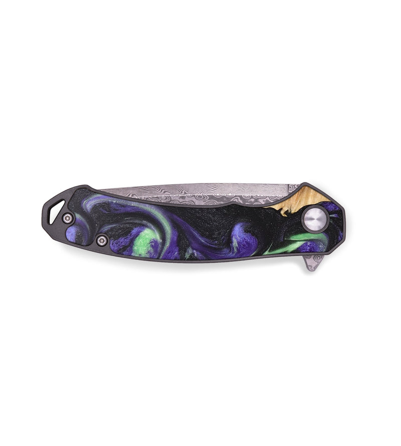 EDC Wood+Resin Pocket Knife - Audrey (Purple, 697368)