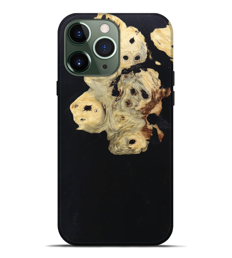 iPhone 13 Pro Max Wood+Resin Live Edge Phone Case - Iva (Pure Black, 697414)