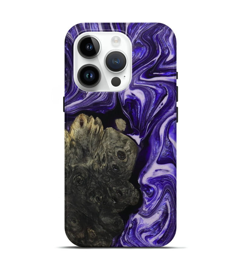 iPhone 15 Pro Wood+Resin Live Edge Phone Case - Remi (Purple, 697416)