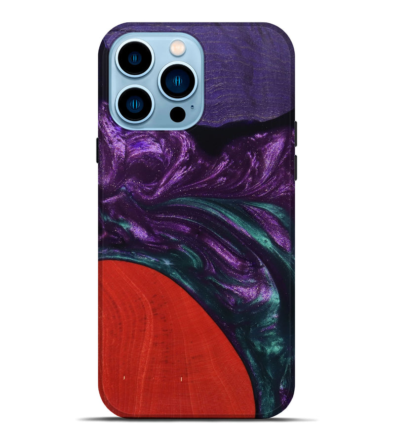 iPhone 14 Pro Max Wood+Resin Live Edge Phone Case - Daleyza (Purple, 697417)