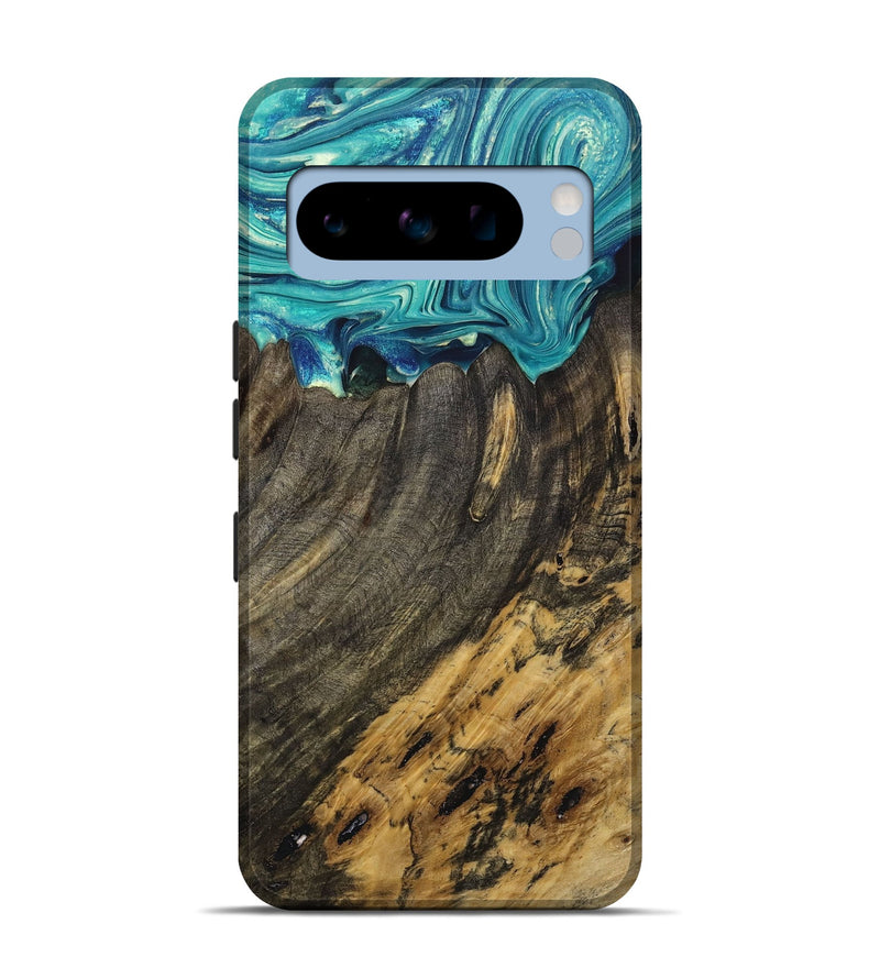 Pixel 8 Pro Wood+Resin Live Edge Phone Case - Raven (Green, 697419)