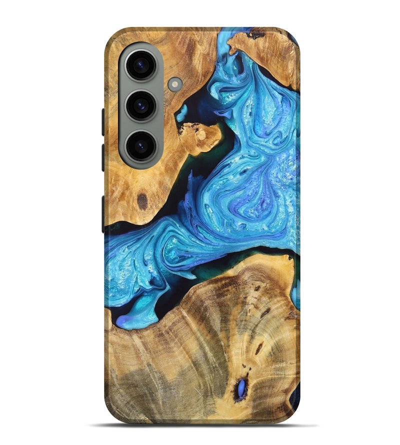 Galaxy S24 Plus Wood+Resin Live Edge Phone Case - Cheryl (Blue, 697627)