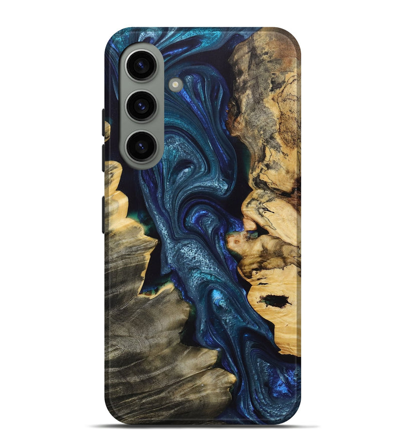 Galaxy S24 Plus Wood+Resin Live Edge Phone Case - Brenden (Blue, 697633)