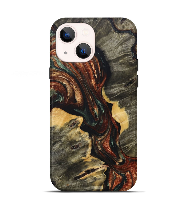 iPhone 13 Wood+Resin Live Edge Phone Case - Juanita (Green, 697647)