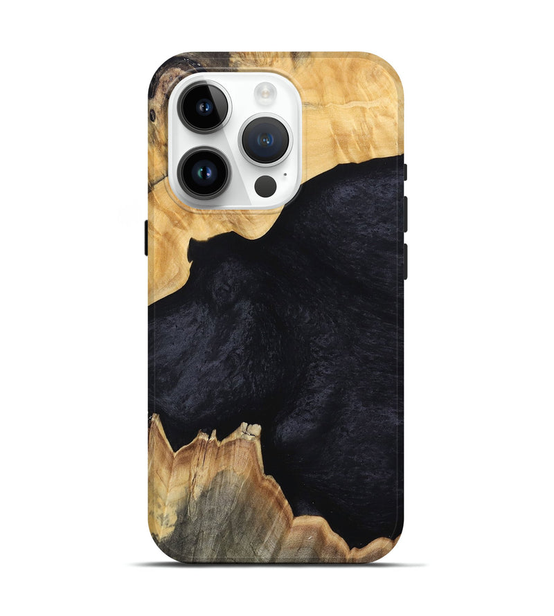 iPhone 15 Pro Wood+Resin Live Edge Phone Case - Edmund (Pure Black, 697653)