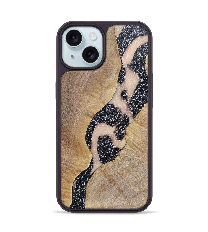 iPhone 15 Wood+Resin Phone Case - Clayton (Cosmos, 697720)