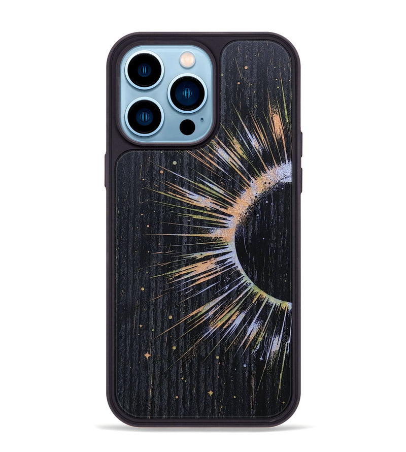 iPhone 14 Pro Max Wood+Resin Phone Case - Wallace (Eclipse, 697768)