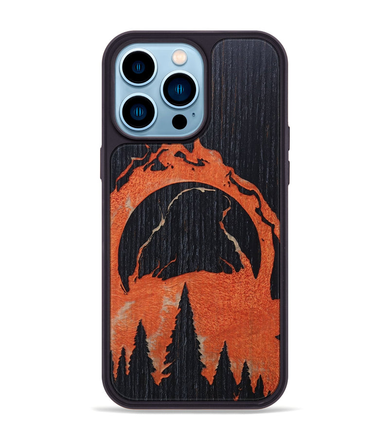 iPhone 14 Pro Max Wood+Resin Phone Case - Madisyn (Eclipse, 697769)