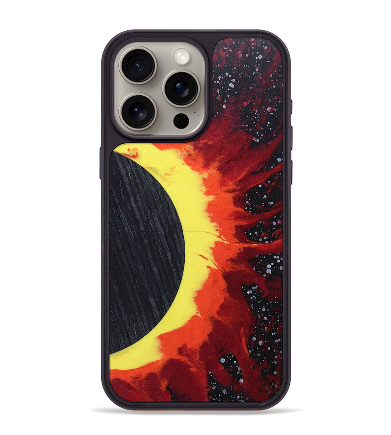 iPhone 15 Pro Max Wood+Resin Phone Case - Emanuel (Eclipse, 697796)