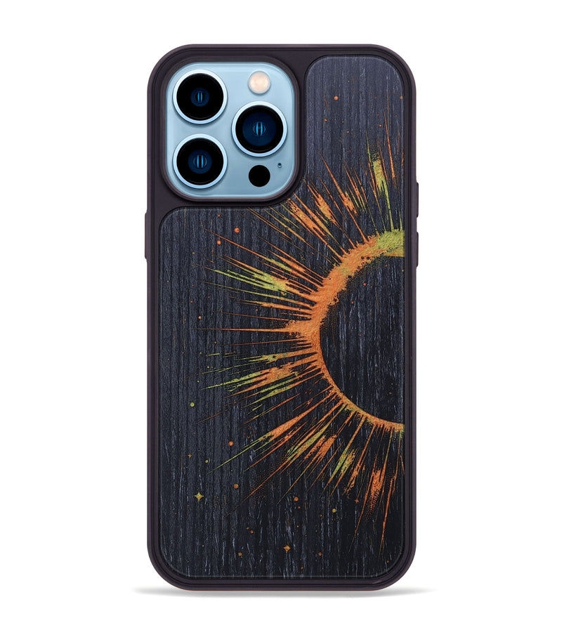 iPhone 14 Pro Max Wood+Resin Phone Case - Damon (Eclipse, 697804)