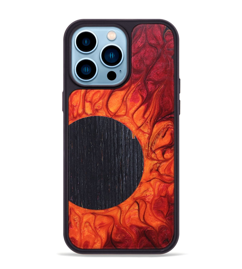 iPhone 14 Pro Max Wood+Resin Phone Case - Henrietta (Eclipse, 697805)