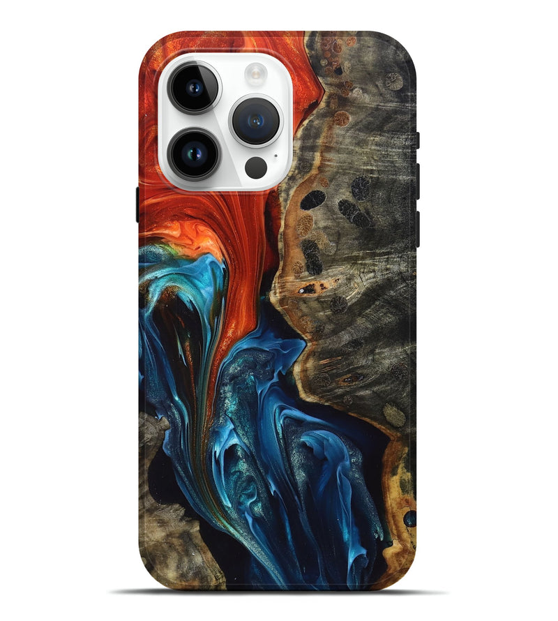 iPhone 15 Pro Max Wood+Resin Live Edge Phone Case - Oakley (Red, 697916)