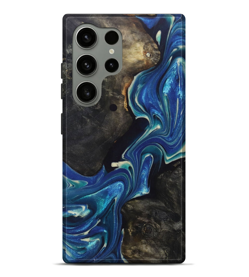 Galaxy S24 Ultra Wood+Resin Live Edge Phone Case - Edna (Blue, 697920)