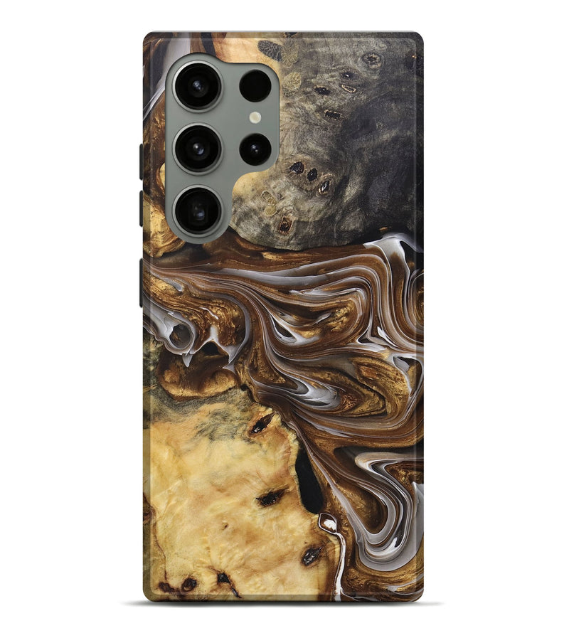 Galaxy S24 Ultra Wood+Resin Live Edge Phone Case - Yaretzi (Black & White, 697932)