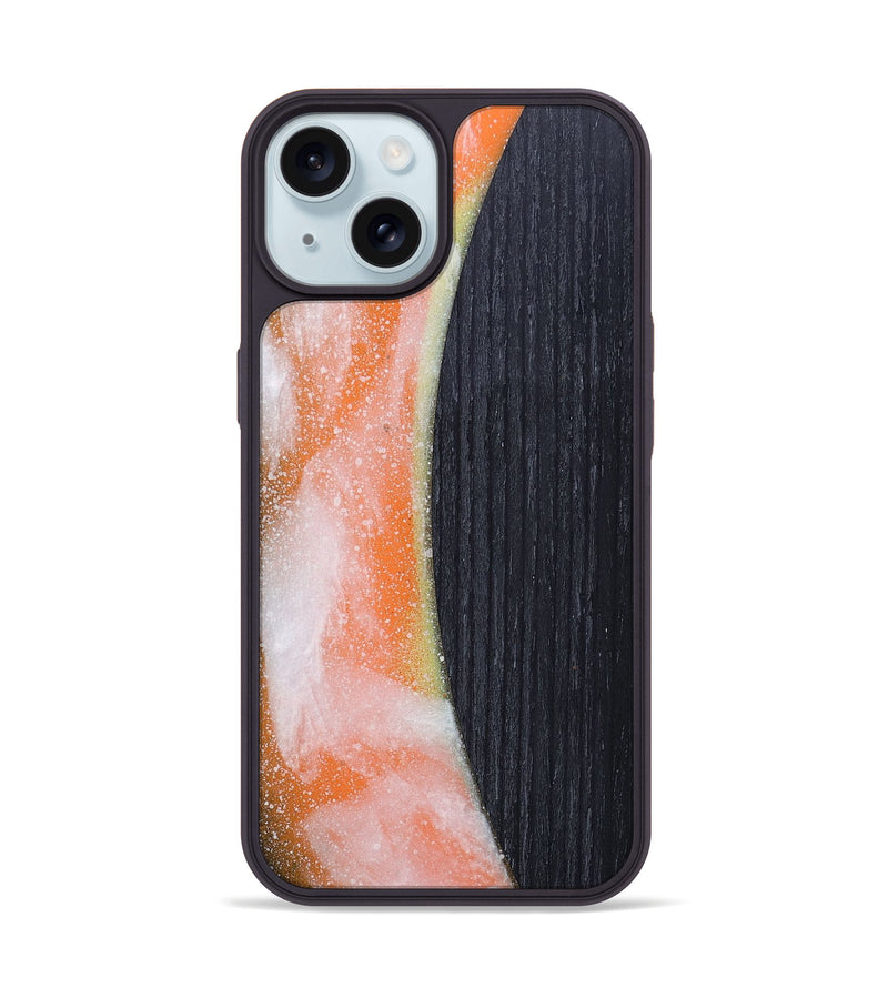 iPhone 15 Wood+Resin Phone Case - Marcella (Eclipse, 698100)