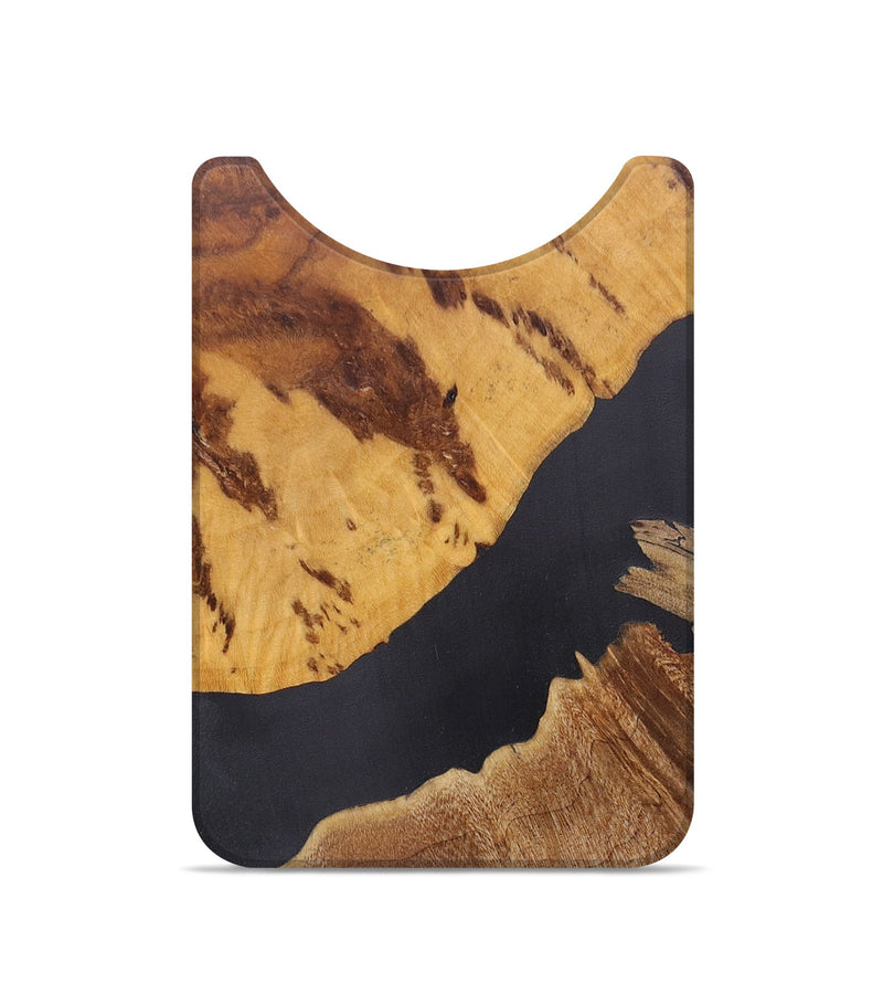 Live Edge Wood+Resin Wallet - Peyton (Pure Black, 698209)