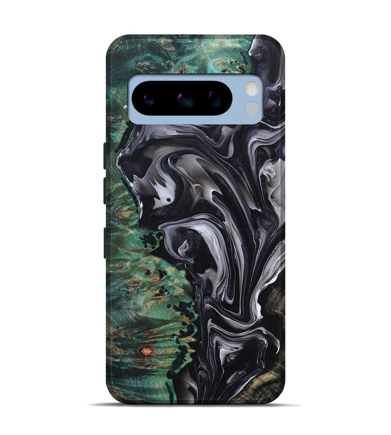 Pixel 8 Pro Wood+Resin Live Edge Phone Case - Elise (Black & White, 698225)
