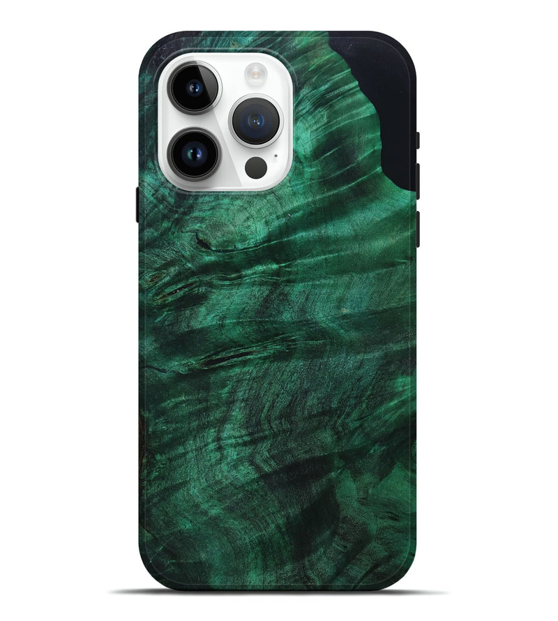 iPhone 15 Pro Max Wood+Resin Live Edge Phone Case - Gordon (Pure Black, 698230)