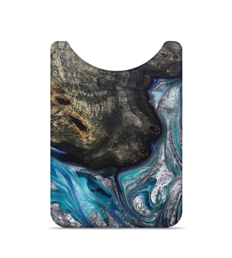 Live Edge Wood+Resin Wallet - Heather (Blue, 698232)