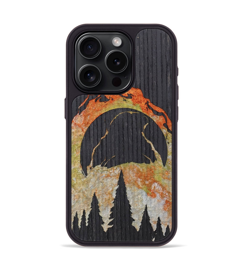 iPhone 15 Pro Wood+Resin Phone Case - Arabella (Eclipse, 698364)