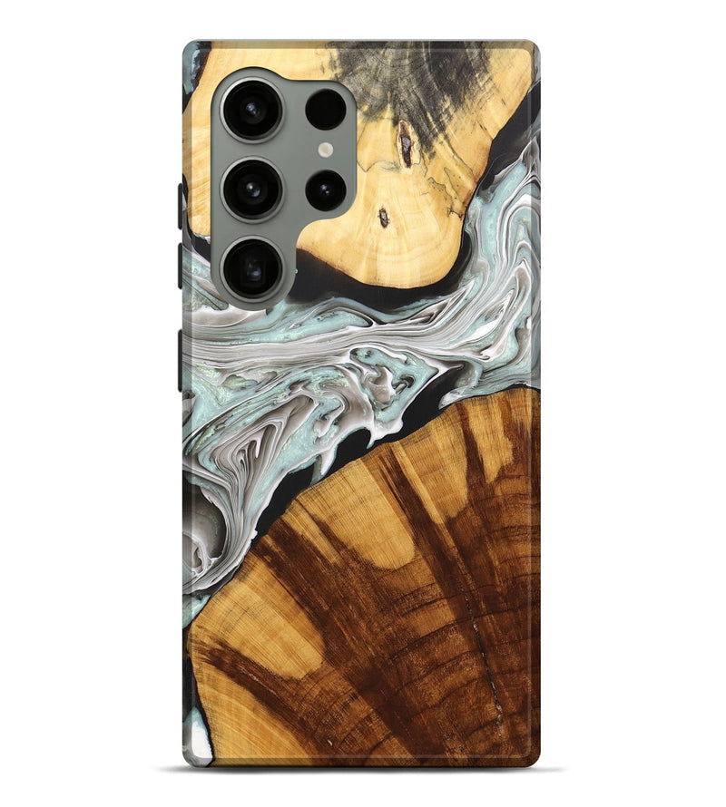 Galaxy S24 Ultra Wood+Resin Live Edge Phone Case - Randall (Black & White, 698610)