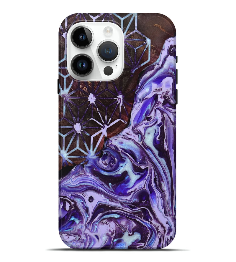iPhone 15 Pro Max Wood+Resin Live Edge Phone Case - Quinton (Pattern, 698615)