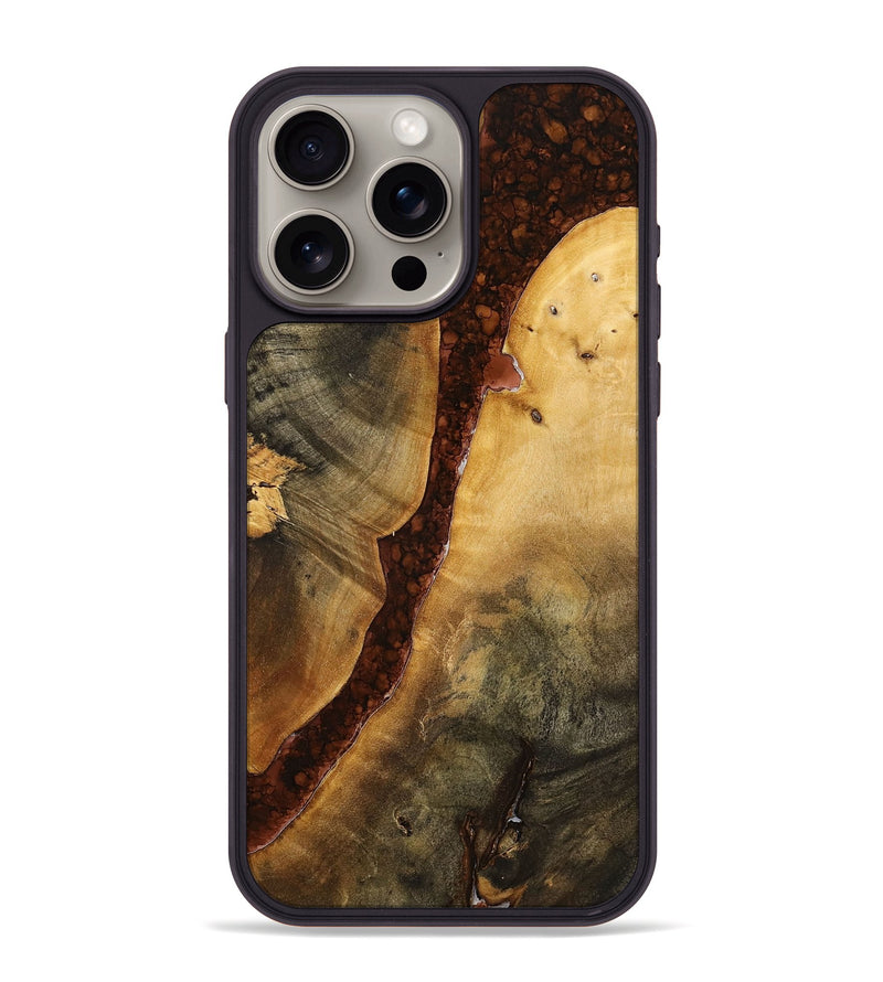 iPhone 15 Pro Max Wood+Resin Phone Case - Ida (Watercolor, 698666)