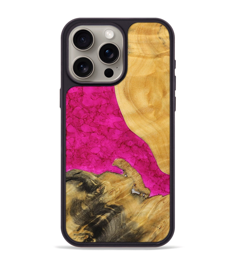 iPhone 15 Pro Max Wood+Resin Phone Case - Roman (Watercolor, 698674)