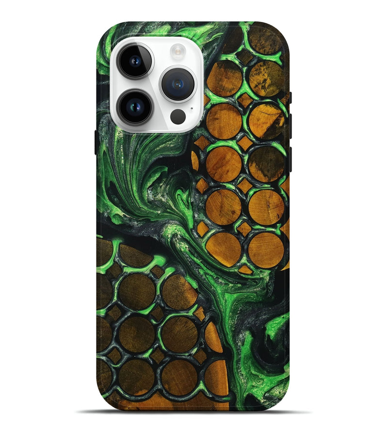 iPhone 15 Pro Max Wood+Resin Live Edge Phone Case - Sherry (Pattern, 698755)