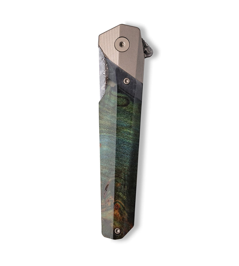 Live Edge  Pocket Knife - Tamika (Wood Burl, 698830)