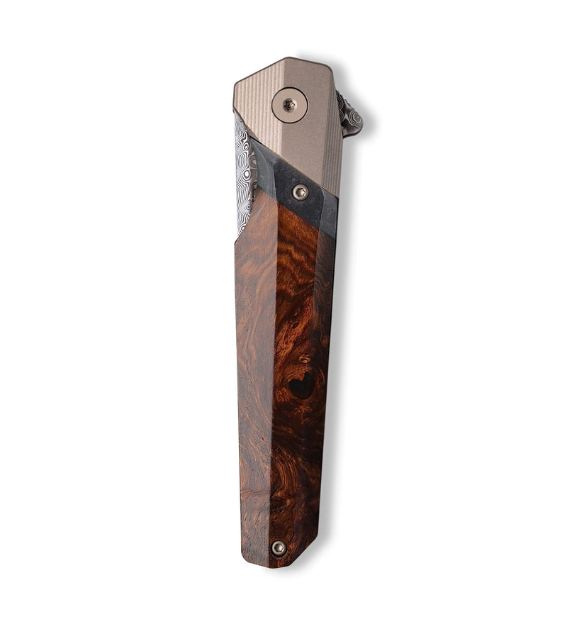 Live Edge  Pocket Knife - Monica (Wood Burl, 698838)