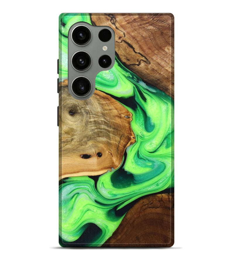 Galaxy S24 Ultra Wood+Resin Live Edge Phone Case - Jarod (Green, 698977)