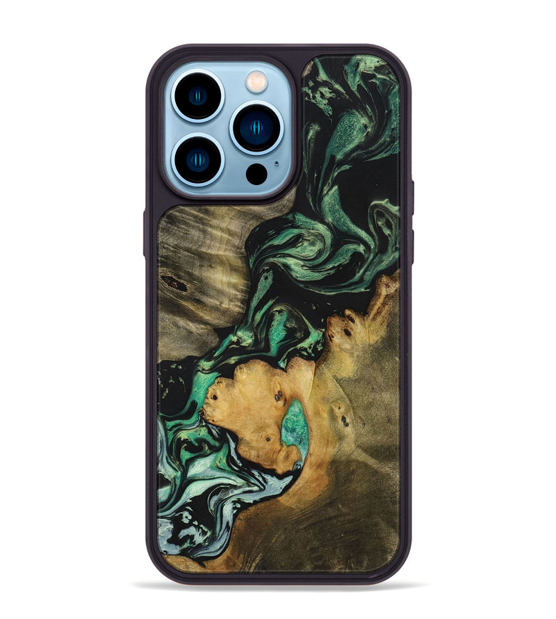 iPhone 14 Pro Max Wood+Resin Phone Case - Ismael (Ombre, 699020)