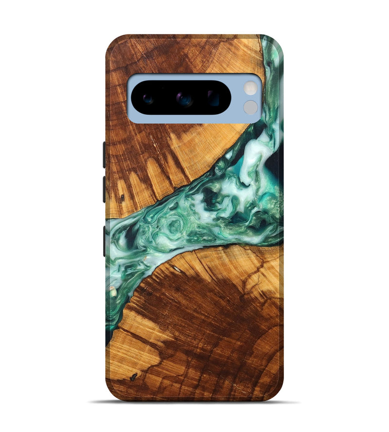 Pixel 8 Pro Wood+Resin Live Edge Phone Case - Isabelle (Green, 699166)