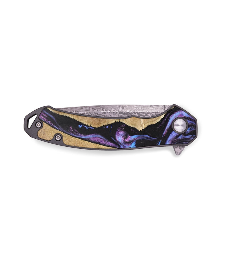 EDC Wood+Resin Pocket Knife - Mathew (Purple, 699454)