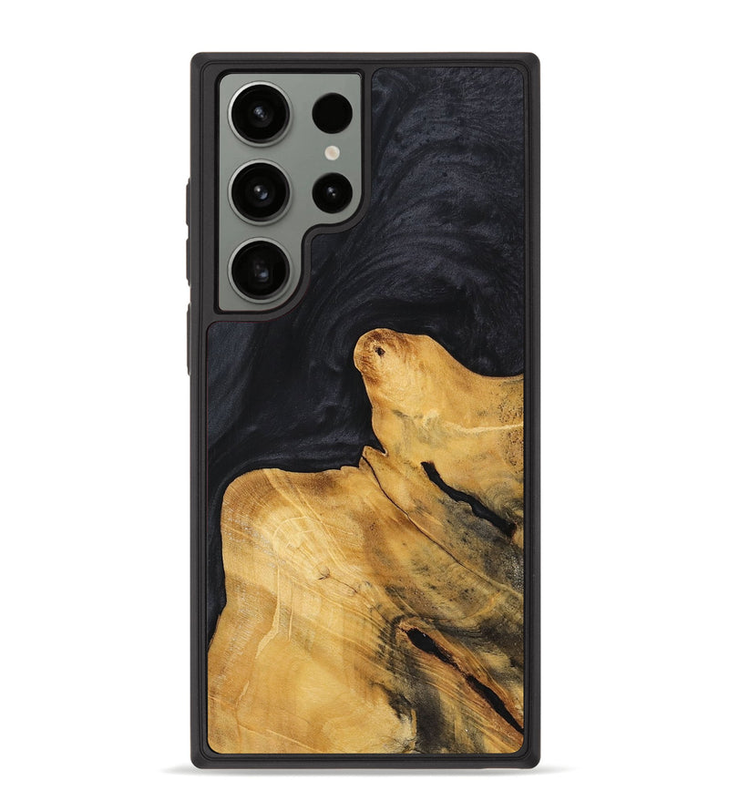 Galaxy S23 Ultra Wood+Resin Phone Case - Omar (Pure Black, 699668)