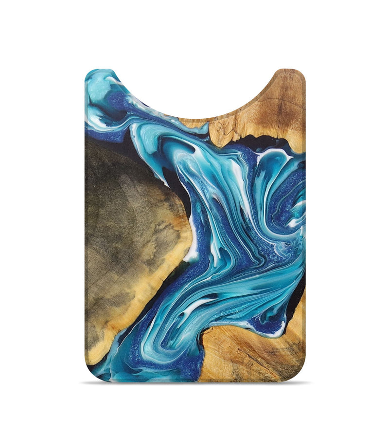 Live Edge Wood+Resin Wallet - Corinne (Blue, 699723)