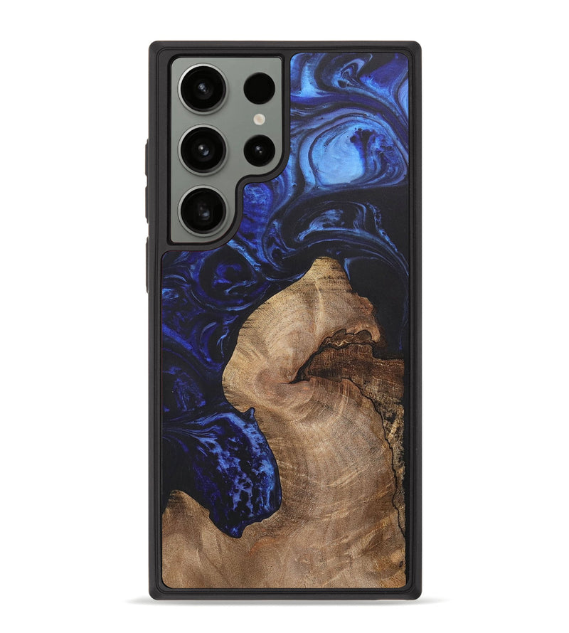 Galaxy S23 Ultra Wood+Resin Phone Case - Spencer (Blue, 699826)