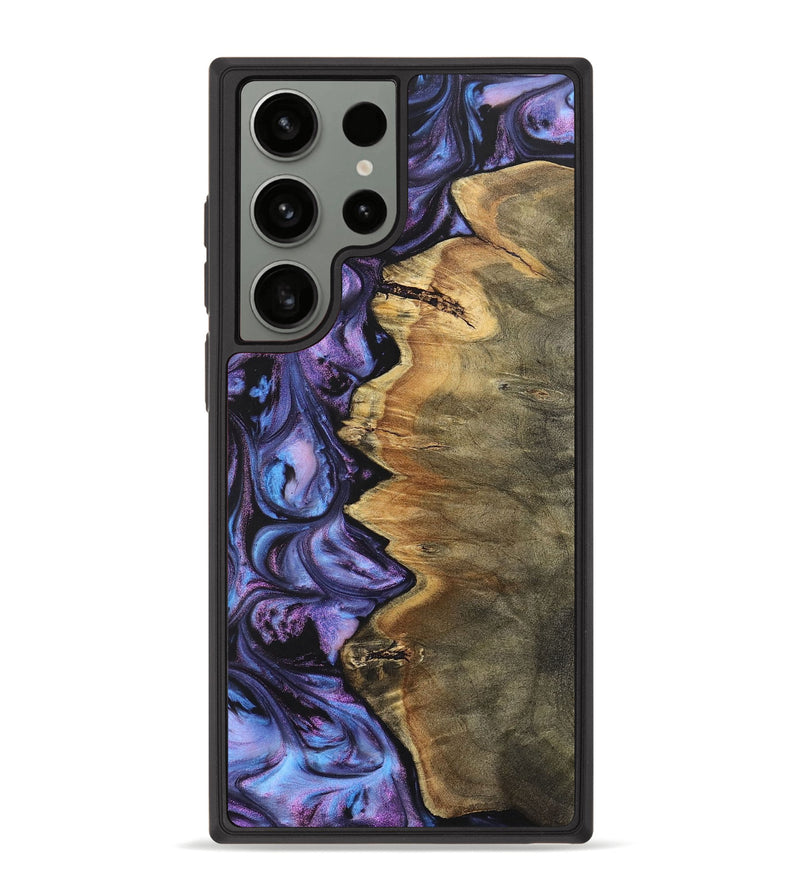 Galaxy S23 Ultra Wood+Resin Phone Case - Evelyn (Purple, 700076)