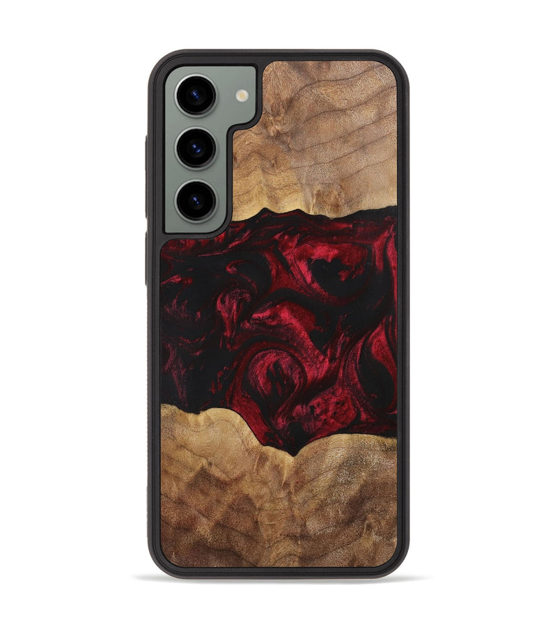 Galaxy S23 Plus Wood+Resin Phone Case - Shelly (Red, 700123)