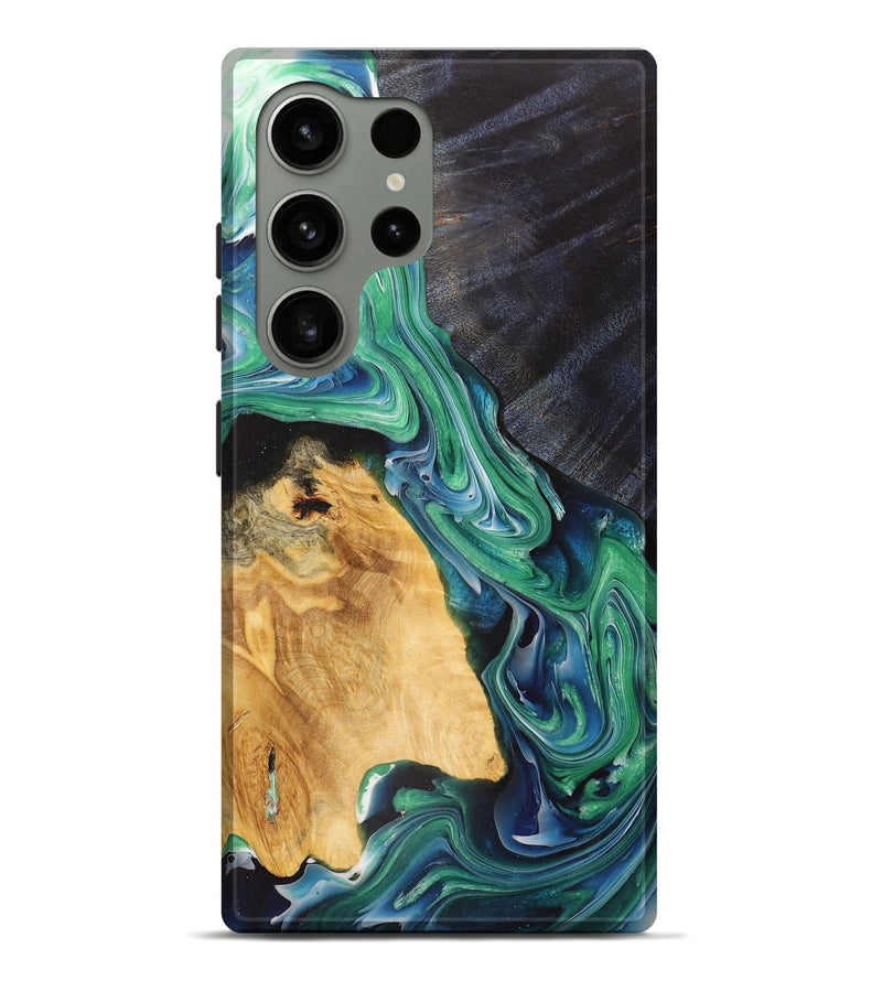 Galaxy S24 Ultra Wood+Resin Live Edge Phone Case - Bruce (Green, 700212)