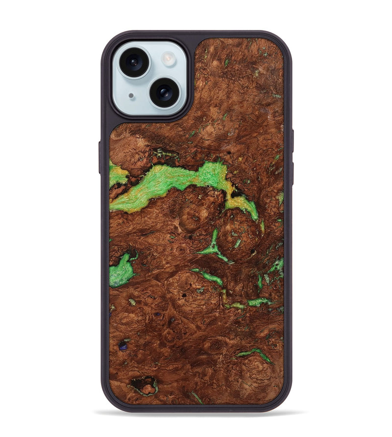 iPhone 15 Plus Wood+Resin Phone Case - Hattie (Wood Burl, 700501)
