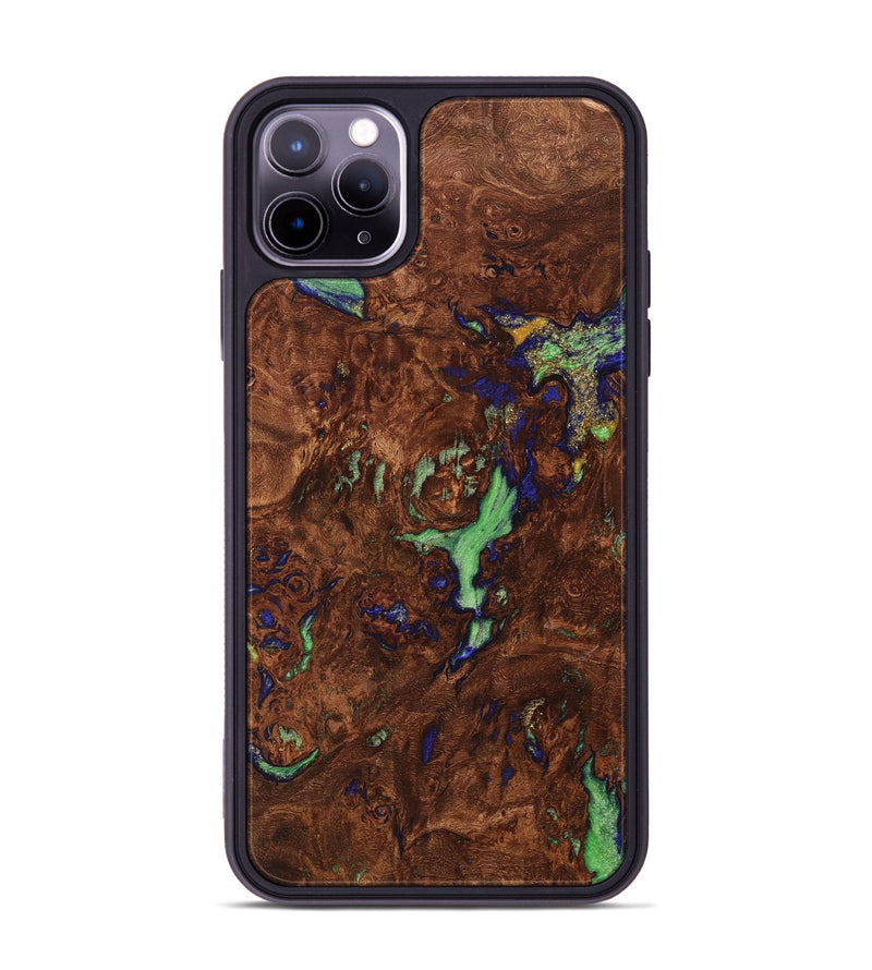 iPhone 11 Pro Max Wood+Resin Phone Case - Melody (Wood Burl, 700502)