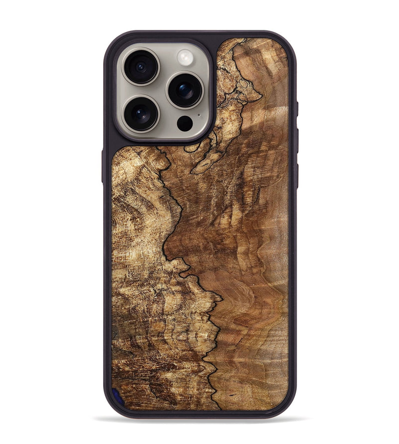 iPhone 15 Pro Max Wood+Resin Phone Case - Lillie (Wood Burl, 700509)